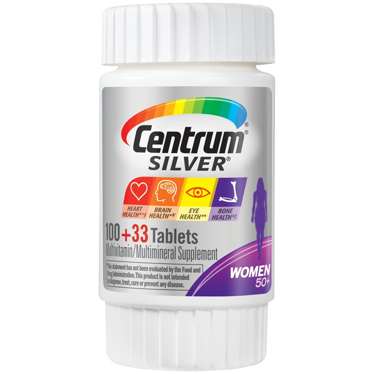 Centrum Silver Multivitamins for Women Over 50, Multivitamin/Multimineral Supplement with Vitamin D3, B Vitamins, Calcium and Antioxidants - 133 Count