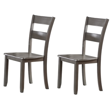 CoSoTower 2Pc Transitional Dining Side Chair Ladder Back Wooden Dining Room Furniture Gray