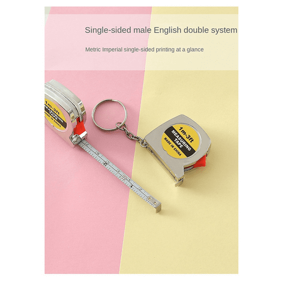 Electroplated Tape Measure Mini Steel Tape Measure Mini Gift Tape Measure Metric and English Dual System Brake Recovery