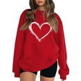thumbnail image 5 of Valentine Shirts for Women Love Heart Sweater Casual Long Sleeve Crewneck Pullover Sweatshirts Valentines Day Tops S, 5 of 5