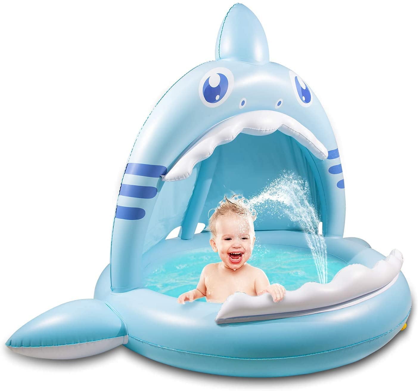 Inflatable Baby Pool with Canopy Baby Shark Theme UK Ubuy