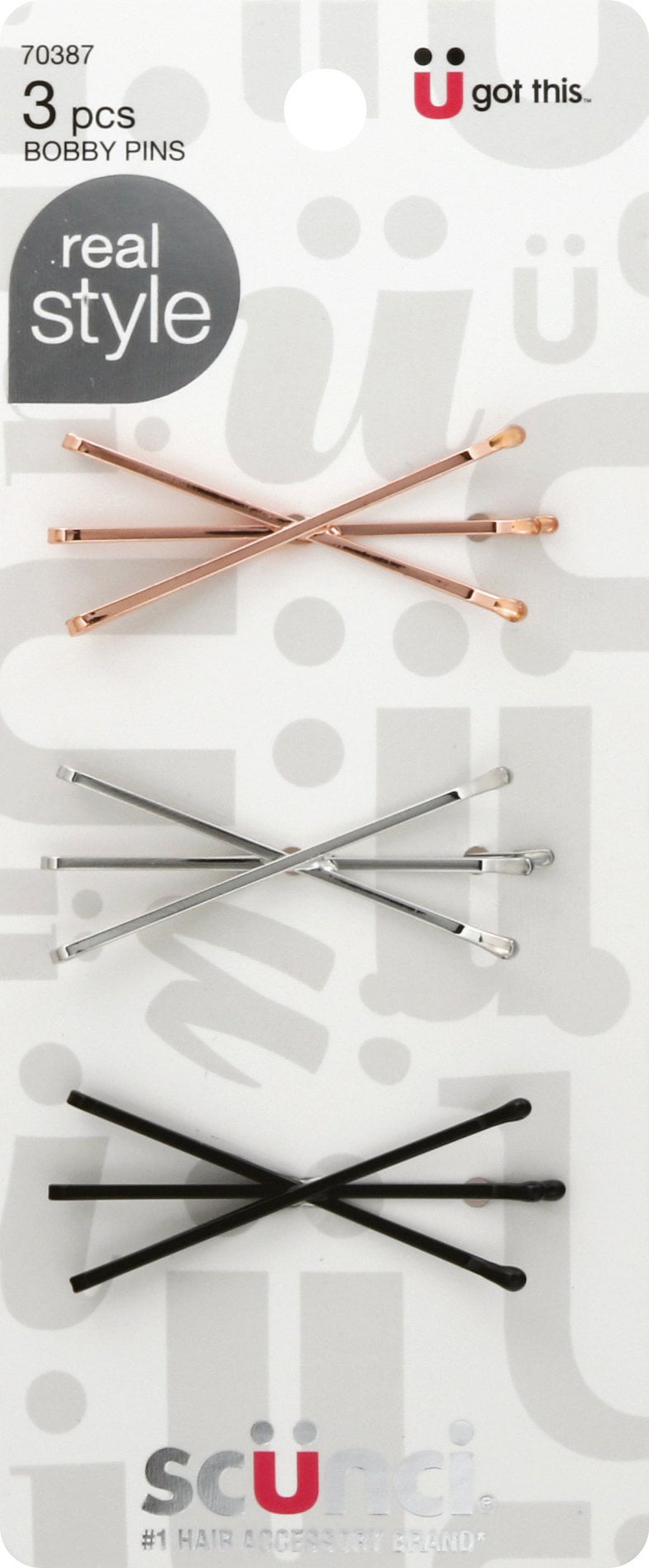Scunci Adult Bobby Pins, Gold, 3 ct (1 Pack) - Walmart.com display picture 2