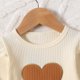 thumbnail image 4 of Gibobby Conjunto de Bebé A Niño Camiseta de manga larga con estampado de corazones para niñas pequeñas(Beige,6-9 Meses), 4 of 5