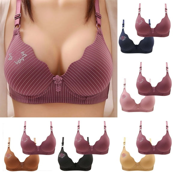Kmdttou 2PC Play-tex 18 Hour Bras for Women Push-Up Full Coverage Comfort Supportive Bra Comfortable Breathable Bra Underwear No Rims