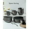 thumbnail image 6 of Stoneware Soup Bowls, 24 oz Cereal Bowls Set of 6 for Kitchen, Ceramic Bowls Set for Oatmeal, Dessert, Noodle, Cute Bowls Set for Gift, Dishwasher Microwave Oven Safe, Matte Black, 6 of 7