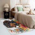 thumbnail image 2 of Dog Floral Area Rug 2x3, Flowers Puppy Rugs for Entryway Bedroom Living Room, Dog Lover Indoor Door Mat, Machine Washable Rug, Non Slip Soft Low Pile Home Decor Carpet 17&-112, 2 of 7