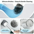 thumbnail image 3 of KING BOWOLF Silicone Toilet Brush and Holder Set, Quick Dry Ventilated Bathroom Brush with No Drip Base, Wall Mount or Freestanding Design, White, 3 of 11