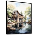 thumbnail image 2 of Designart "A Serene Retreat Amongst Hotels and Lodges II" Cityscapes Floater Framed Canvas Art Print, 2 of 7