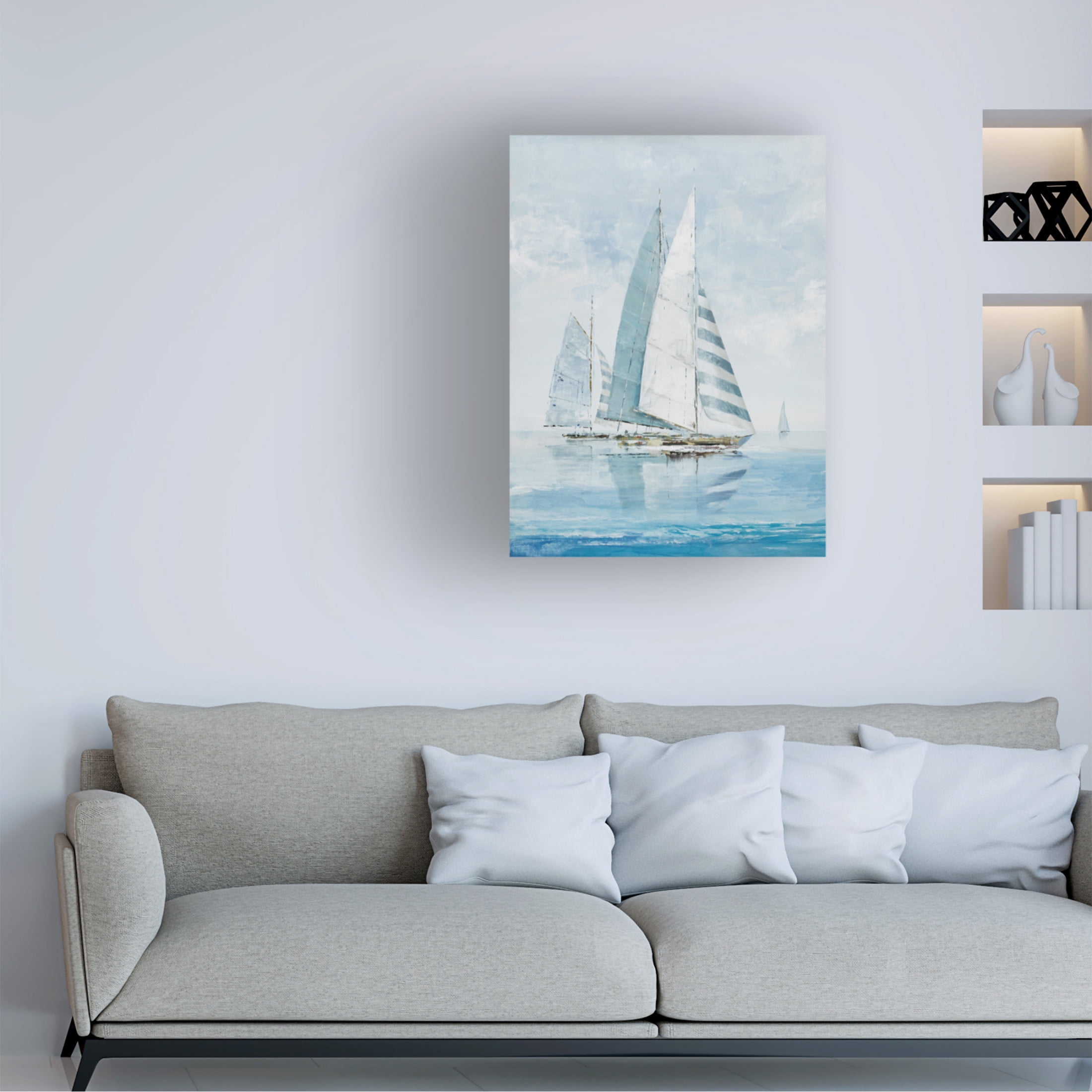 Canvas Wall Art - Max Maxx 'Sailing Day' Wall Art for Living Room, Bedroom, or Office Décor by Trademark Fine Art - 24 x 32 Inches
