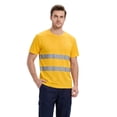 thumbnail image 2 of TOMVIGX Mens Shirts Short Sleeve Breathable Quick Dry Running Outdoor Athletic Workout Shirts High Visibility Reflective Safety Moisture Wicking Shirts Yellow M, 2 of 6