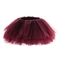My Lello Little Girls 10-Layer Short Ballet Tulle Tutu Skirt (4 mo. - 3T) - Wine
