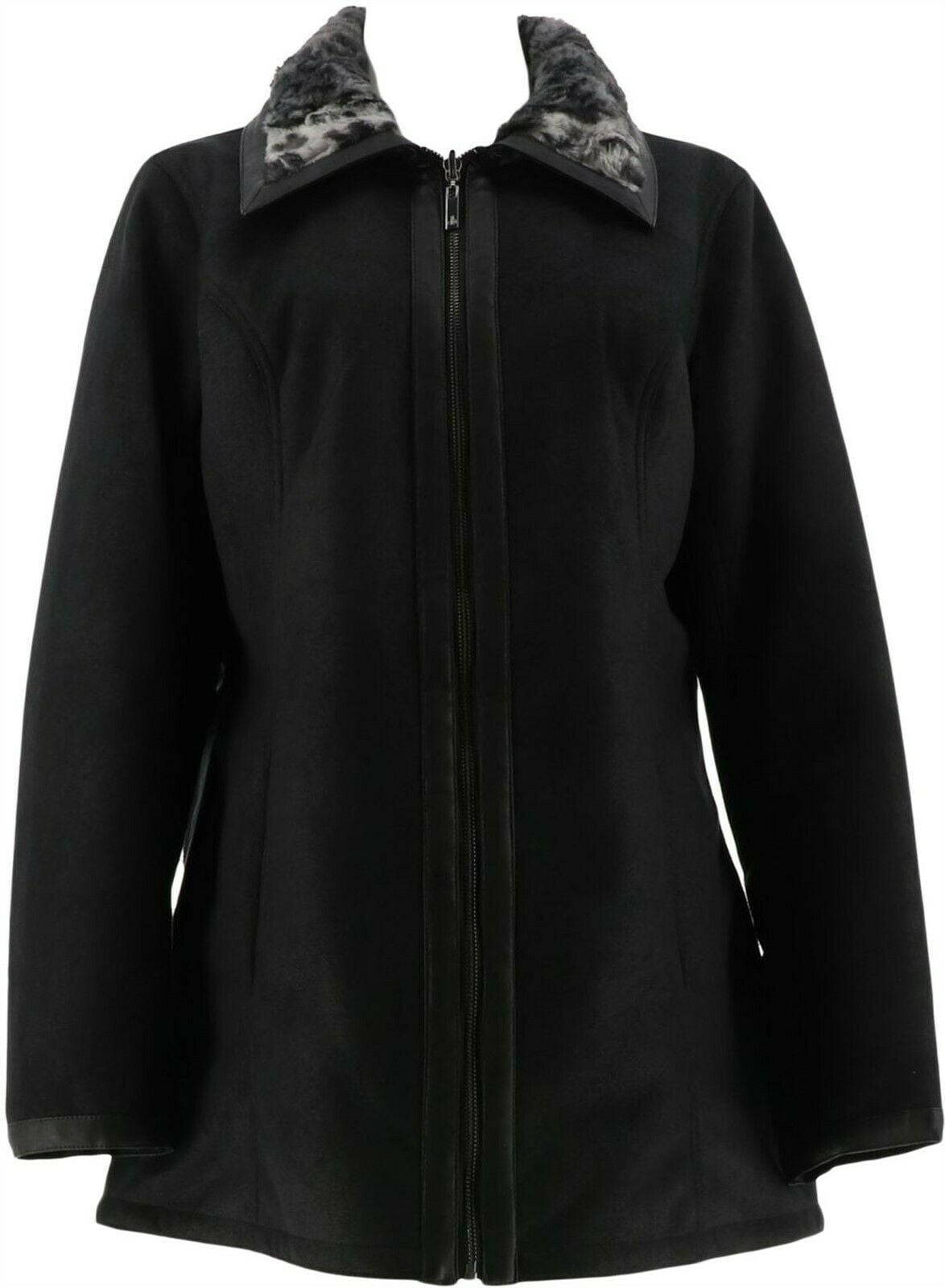 Dennis Basso - Dennis Basso Reversible Faux Suede Printed Faux Fur Coat Women's A268823 