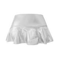 thumbnail image 3 of Lisingtool skirts for women Short Mini Skirts For Women Trendy High Waisted Leather Pleated Solid Ruffle Skirt mini skirt Silver, 3 of 4