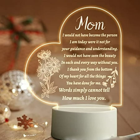 

Yannee USB Engraving Night Light Rechargeable Mum Night Light Birthday Mothers Day Valentine s Day Gift