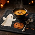 thumbnail image 3 of Black Halloween Placemats, 12x18 Inch Ghost Pumpkin Card Game Mats Decorations Outdoor Indoor Halloween Decoration, Seasonal Kitchen Dining Tables Decoration, 3 of 5