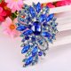 thumbnail image 2 of Broche con forma de flor y estilo gota de agua, delicado y brillante cristal de estrás, accesorio de ropa, joyería, regalo, azul, 2 of 3