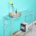 thumbnail image 4 of YAHAOLHGD Toughened Glass Panel Console Table Side Table Circle Shape, 4 of 9