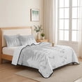 thumbnail image 5 of Quilts Twin Size Bedding Set, Grey Christmas Trees Lightweight Quilted Comforter, Winter Xmas Snowflakes Pine Forest Soft Reversible Bedspread Coverlet with Pillow Covers for All Season, 68" x 86", 5 of 9