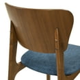 thumbnail image 6 of Kalia Wood Dining Chair in Walnut Finish with Blue Fabric - Set of 2, 6 of 6