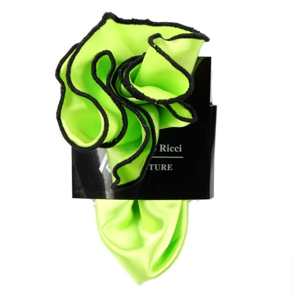PS-Z-RD-72 - Round Pocket Square Accessory - Lime Black
