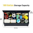 thumbnail image 3 of Magicshe 180-Gallon Weatherproof Resin Deck Box: UV Resistant, Lockable(Black), 3 of 15