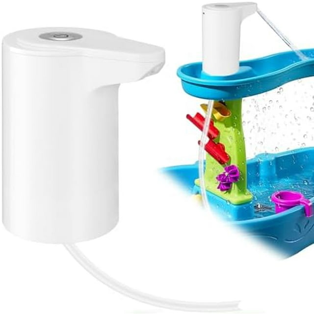 Water Table Pump - Battery Powered Water Pump Upgraded Powerful Work Continuously for 4 Hours Cordless Water Pump for Water Table Accessories Summer Outdoor Toys for