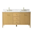 thumbnail image 2 of Vanity Art 60" Bathroom Vanity with Sink, Freestanding Storage Cabinet with Engineered Marble Top, Flip Down Tray, Drawer, and Shelve, 2 of 7
