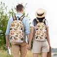 thumbnail image 4 of Disketp Thanksgiving Turkeys 1 print Canvas Backpack Lightweight Travel Daypack Student Rucksack Laptop Backpack-Small, 4 of 5