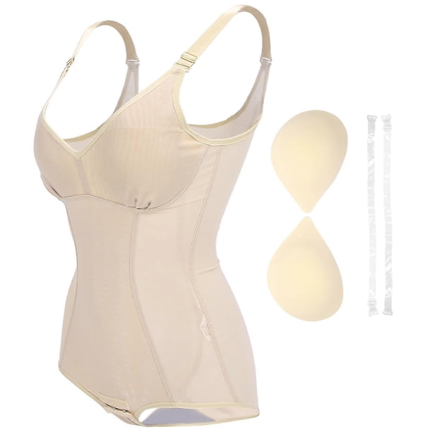 Wireless Bra Women Shapewear Slimming Body Shaping Breathable Full Body Bodysuit (Skin Color)M