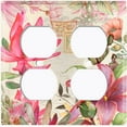 thumbnail image 3 of Metal Light Switch Plate Cover Elegant Floral Hummingbird Frame Tile Pink FLW109, 3 of 13