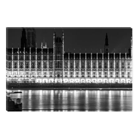 Startonight Canvas Wall Art Black and White Abstract London City, Dual View Surprise Artwork Modern Framed Ready to Hang Wall Art 100% Original Art Painting 23.62 X 35.43