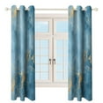 thumbnail image 4 of Colorful Marble Blue Gilded Gold Study Room Living Kitchen Bedroom For Blackout Curtain Printed 2 Panels, 4 of 6