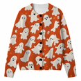 thumbnail image 3 of 2026 New Halloween Sweaters for Women Casual Knitted Cardigan Pullover Cute Pumpkin Graphic Fall Button Down Tops(Orange2,M), 3 of 4