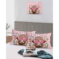 thumbnail image 4 of Easter Queen Pillow Cases Set of 2 - Microfiber Bed Throw Pillow Covers, Cartoon Cute Rabbit Cow Carrots Pink Buffalo Plaid Decorative Lumbar Pillow Cover with Envelope Closure for Sofa 20"x30", 4 of 6
