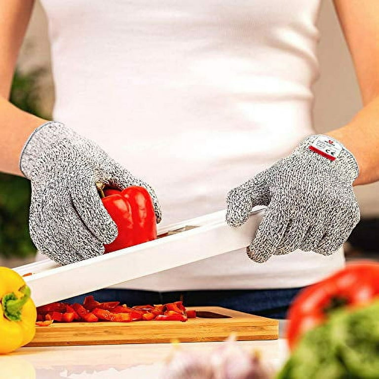 NoCry Heavy Duty Cut Resistant Work Gloves — Durable Cut Resistant Gloves  with Grip Dots, Level 5