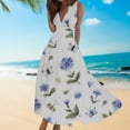 thumbnail image 2 of Ruyang Casual Dresses for Women, 2024 Womens Summer Wrap V Neck Sleeveless Maxi Dress,Trendy Boho Floral Dress Beach Sundress, 2 of 6
