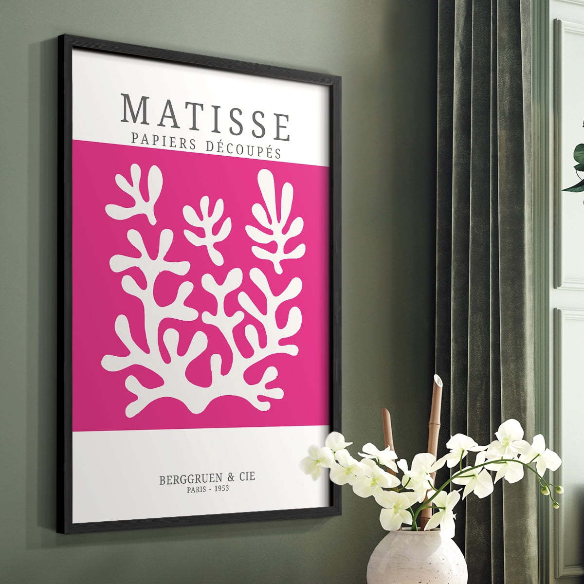 Matisse CDXXVI in Black Solid Wood Framed Print No Nail Hanging