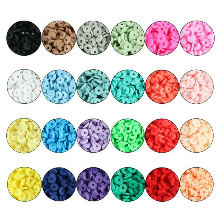 4600pcs Clay Beads Kits For Bracelets Making , Polymer Clay Flat Round  Spacer Preppy Heishi Beads With Pendant Charms - Jewelry Findings &  Components - AliExpress