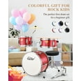 thumbnail image 4 of Eastar Drum Set for Kids 14 inch 3-Piece Drums Kit Child Beginners Jazz Musical Instrument, Throne, Cymbal, Pedal, Drumsticks, Red, 4 of 9