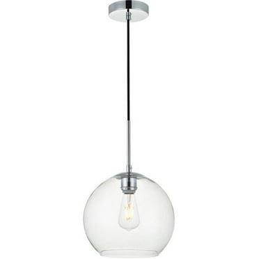 Baxter 1 Light Pendant Ceiling Light with Clear Glass, Chrome