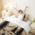 thumbnail image 3 of Catabedysis Rustic Camping Twin Duvet Cover,Camper Silhouette Print Twin Bedding For Boys,Natural Wood Tone,Reversible,2pcs,1 Duvet Cover and 1 Pillowcase, 3 of 6
