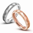 thumbnail image 1 of 2 Pieces Rose Gold Titanium Steel Same Ring Diamond Faceted Ring Sa763, 1 of 4