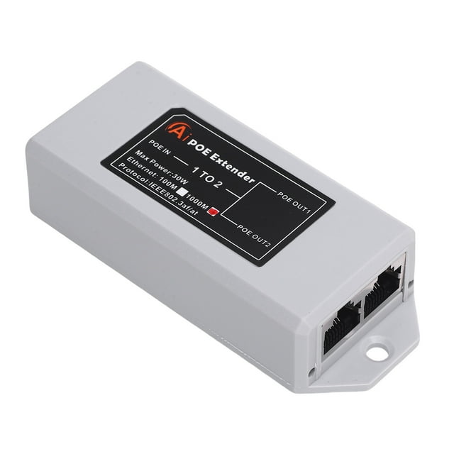 Poe Repeater, 1 sur 2 Out Poe Extender Plug and Play 1000Mbps for Home for Hotel