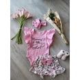 thumbnail image 5 of Global Trend LLC Little Infant Baby Girl Apparel Ruffled Sleeveless O-Neck Romper - Floral Camo with Headband, 5 of 7