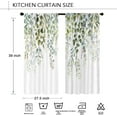 thumbnail image 6 of Green Leaf Eucalyptus Kitchen Curtains Rod Pocket Olive Green Leaves Floral Vine Abstract Botanical Blue Plant Small Short Tier Cafe Curtain Window Treatment Drapes(27.5W X 39L Inch 2 Panels), 6 of 6