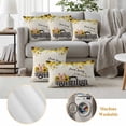 thumbnail image 6 of Cute Pig Outdoor Waterproof Pillow Covers, County Sunflowers Truck Farmhouse Black White Plaid Decorative Square Throw Pillowcase Sofa Cushion Sham for Patio/Couch/Chair, 24"x24" 2 Pack, 6 of 8