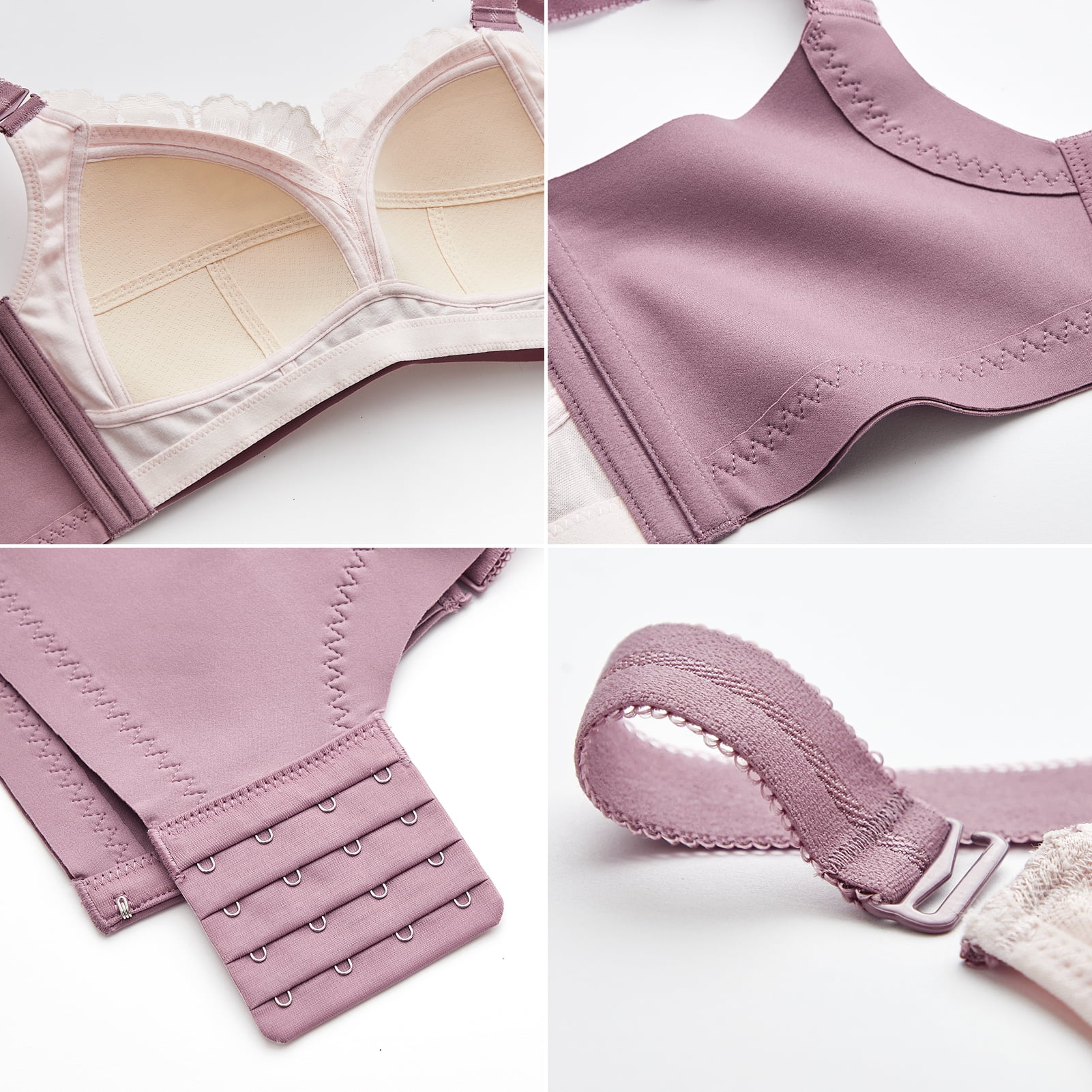 AILIVIN Bras for Women Wireless Full Figure Comfort Minimizer No Wire Plus Size Bra Full Coverage Wirefree Cute Comfy Wide Strap Lifting Up Minimizering Comfortable Womens Bras Purple 36DD 36 DD