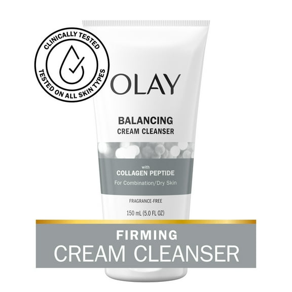 Olay Balance Collagen Peptide 24, Face Wash, Fragrance-Free, Soothes Dryness, All Skin, 5.0 fl oz
