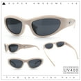 thumbnail image 2 of 90s Sport Fashion Wrap Around Styling Star Emblem Temple Sunglasses Ivory - Black, 2 of 8