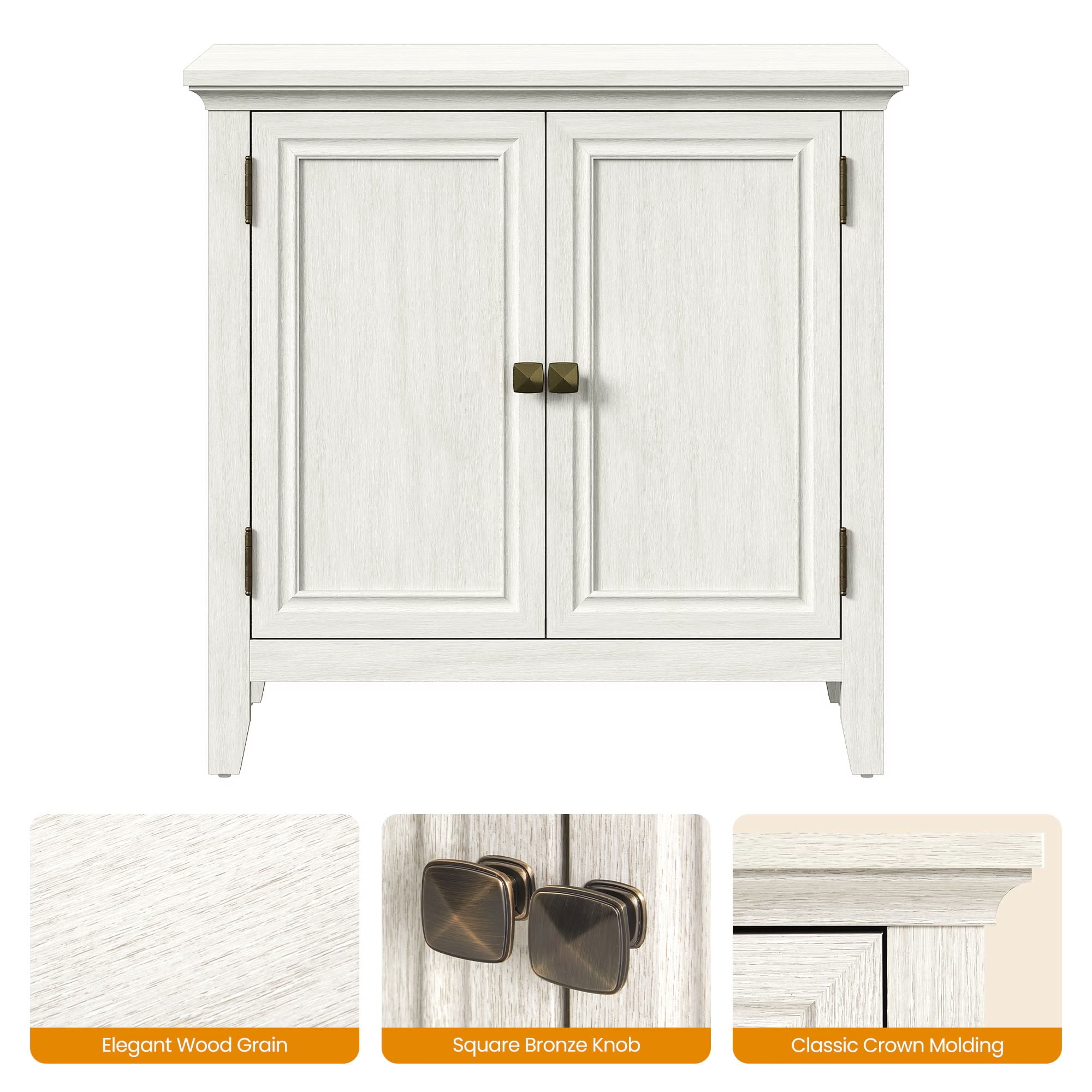 MAYEERTY Sideboard Buffet Cabinet with Rattan Doors, Boho Accent Storage Cabinet with Adjustable Shelf, for Dining Room, Living Room, Hallway